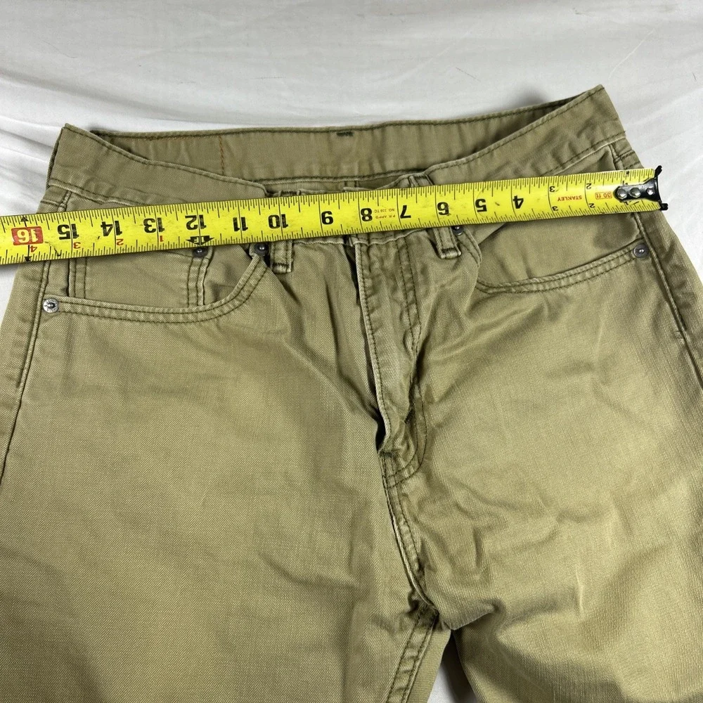 Levis 505 Regular Fit Pants Mens 32x32 Khaki Tan Straight Leg Canvas 100% Cotton